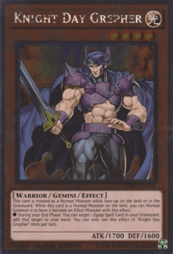 Knight Day Grepher - NKRT-EN015 Platinum Rare Limited Edition