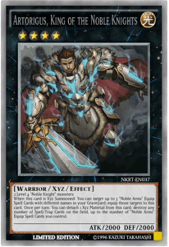 Artorigus, King of the Noble Knights - NKRT-EN037 Platinum Rare Limited Edition