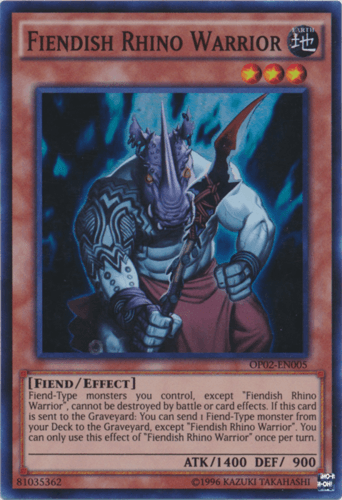 Fiendish Rhino Warrior - OP02-EN005 Super Rare Unlimited