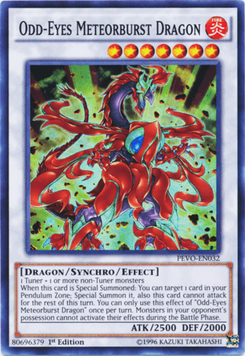 Odd-Eyes Meteorburst Dragon - PEVO-EN032 Super Rare 1st Edition