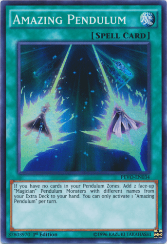 Amazing Pendulum - PEVO-EN034 Super Rare 1st Edition