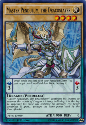 Master Pendulum, the Dracoslayer - PEVO-EN059 Super Rare 1st Edition