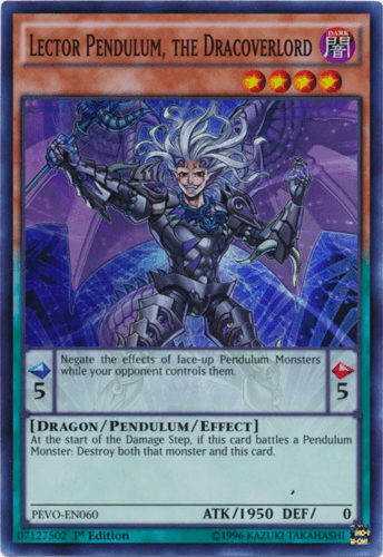Lector Pendulum, the Dracoverlord - PEVO-EN060 Super Rare 1st Edition