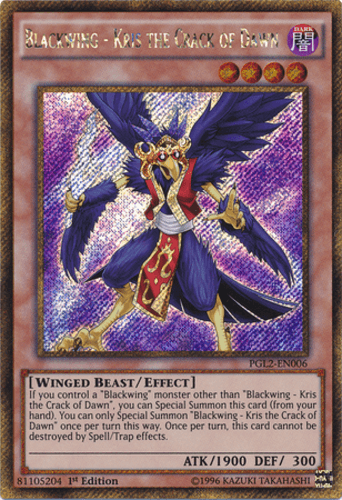Blackwing - Kris the Crack of Dawn - PGL2-EN006 Gold Secret Rare Unlimited
