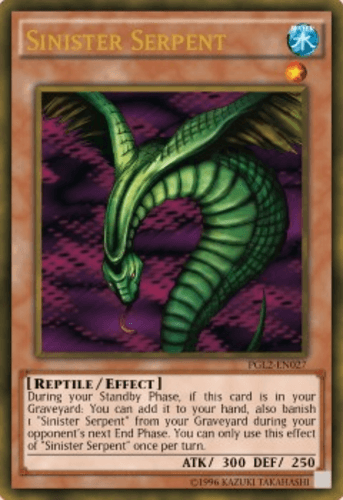 Sinister Serpent - PGL2-EN027 Gold Rare 1st Edition