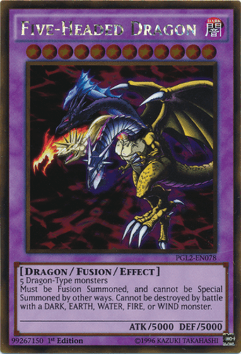 Five-Headed Dragon - PGL2-EN078 Gold Rare 1st Edition
