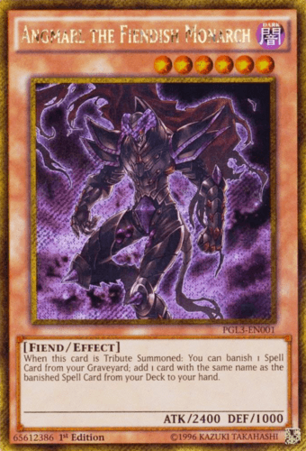 Angmarl the Fiendish Monarch - PGL3-EN001 Gold Secret Rare 1st Edition