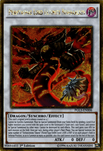 Phantasmal Lord Ultimitl Bishbaalkin - PGL3-EN006 Gold Secret Rare 1st Edition