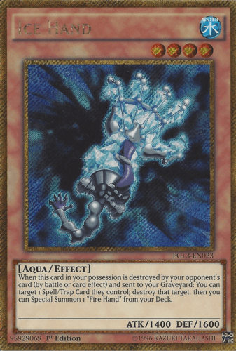 Ice Hand - PGL3-EN023 Gold Secret Rare 1st Edition