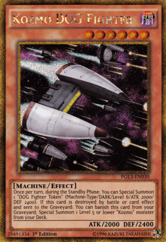 Kozmo DOG Fighter - PGL3-EN030 Gold Secret Rare 1st Edition