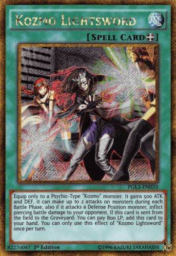 Kozmo Lightsword - PGL3-EN033 Gold Secret Rare 1st Edition