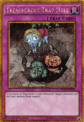 Treacherous Trap Hole - PGL3-EN036 Gold Secret Rare 1st Edition