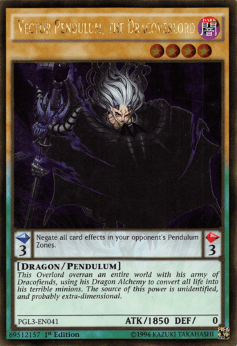 Vector Pendulum, the Dracoverlord - PGL3-EN041 Gold Rare 1st Edition