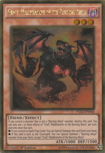 Graff, Malebranche of the Burning Abyss - PGL3-EN044 Gold Rare 1st Edition