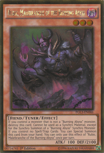 Rubic, Malebranche of the Burning Abyss - PGL3-EN046 Gold Rare 1st Edition