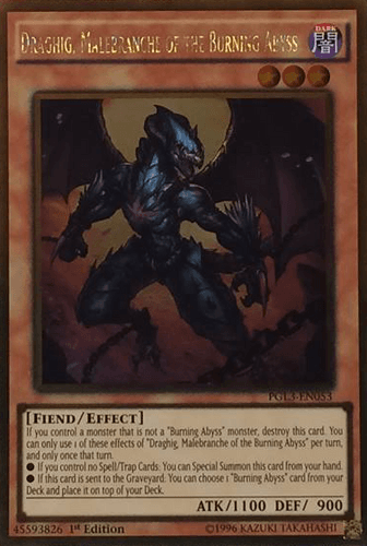 Draghig, Malebranche of the Burning Abyss - PGL3-EN053 Gold Rare 1st Edition