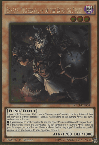 Barbar, Malebranche of the Burning Abyss - PGL3-EN054 Gold Rare 1st Edition