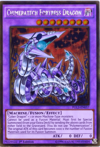 Chimeratech Fortress Dragon - PGL3-EN057 Gold Rare 1st Edition