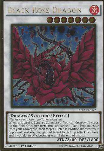 Black Rose Dragon - PGL3-EN059 Gold Rare 1st Edition