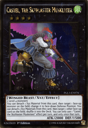 Castel, the Skyblaster Musketeer - PGL3-EN076 Gold Rare 1st Edition