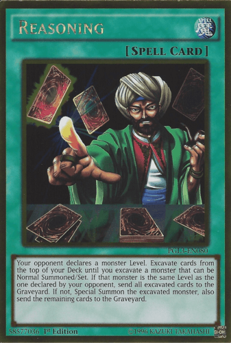 Reasoning - PGL3-EN080 Gold Rare 1st Edition