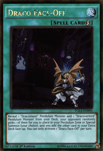 Draco Face-Off - PGL3-EN090 Gold Rare 1st Edition
