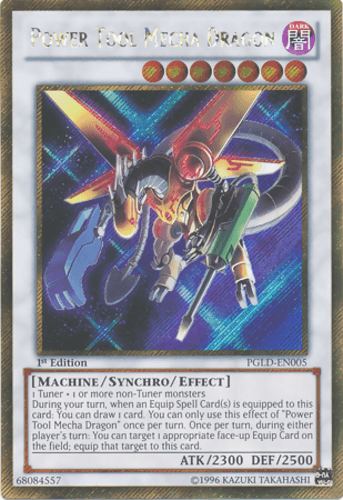 Power Tool Mecha Dragon - PGLD-EN005 Gold Secret Rare 1st Edition