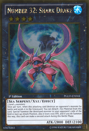 Number 32: Shark Drake - PGLD-EN044 Gold Rare 1st Edition