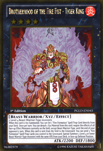 Brotherhood of the Fire Fist - Tiger King - PGLD-EN045 Gold Rare 1st Edition