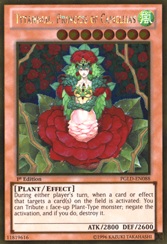 Tytannial, Princess of Camellias - PGLD-EN088 Gold Rare 1st Edition