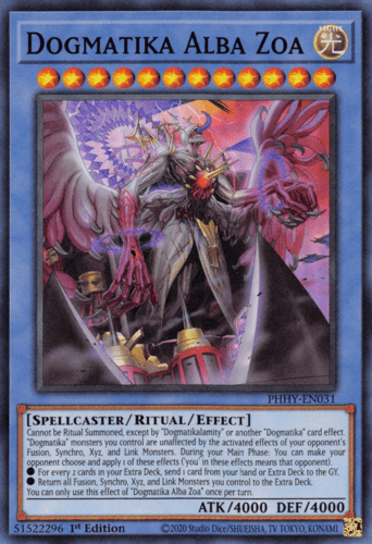 Dogmatika Alba Zoa - PHHY-EN031 Super Rare 1st Edition