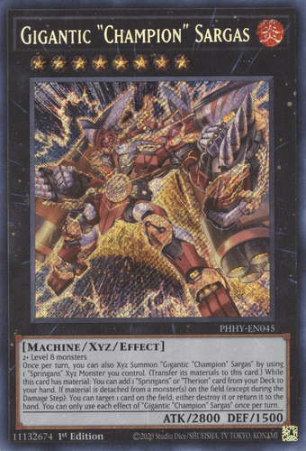 Gigantic "Champion" Sargas - PHHY-EN045 Secret Rare 1st Edition