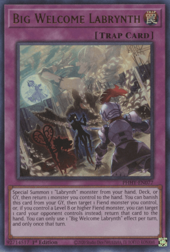 Big Welcome Labrynth - PHHY-EN077 Ultra Rare 1st Edition