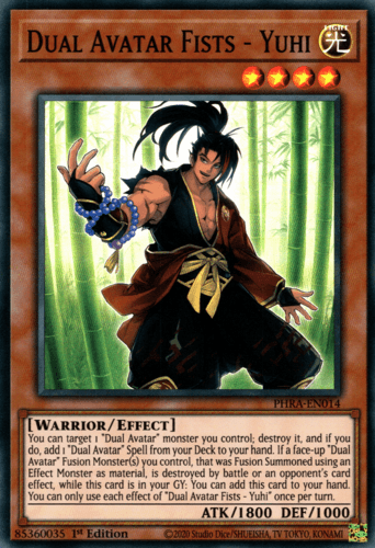 Dual Avatar Fists - Yuhi - PHRA-EN014 Super Rare 1st Edition