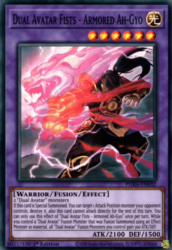 Dual Avatar Fists - Armored Ah-Gyo - PHRA-EN032 Super Rare 1st Edition