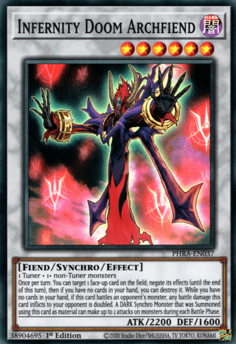 Infernity Doom Archfiend - PHRA-EN037 Super Rare 1st Edition