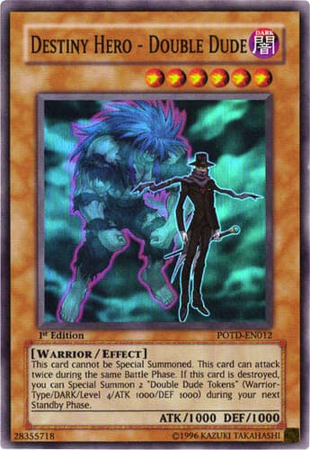 Destiny HERO - Double Dude - POTD-EN012 Ultimate Rare 1st Edition