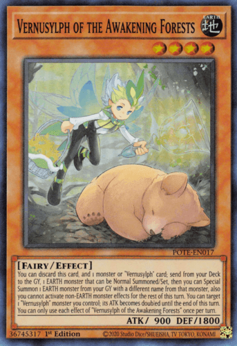Vernusylph of the Awakening Forests - POTE-EN017 Super Rare 1st Edition