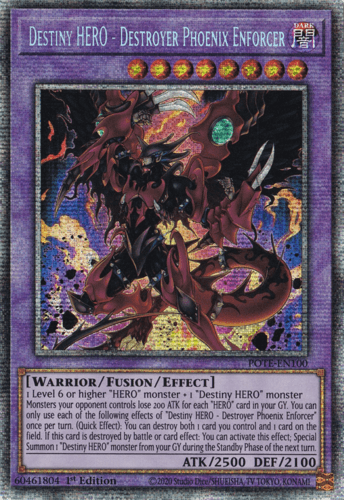 Destiny HERO - Destroyer Phoenix Enforcer - POTE-EN100 Starlight Rare 1st Edition
