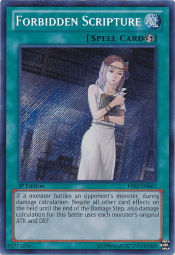 Forbidden Scripture - PRIO-EN067 Secret Rare 1st Edition