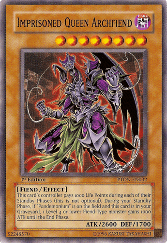 Imprisoned Queen Archfiend - PTDN-EN032 Common 1st Edition