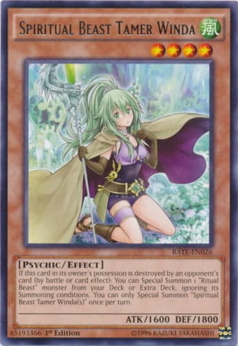 Spiritual Beast Tamer Winda - RATE-EN026 Rare Unlimited