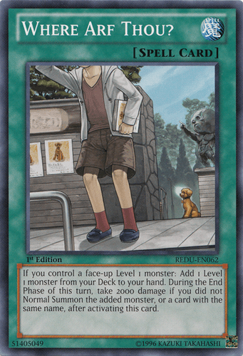 Where Arf Thou? - REDU-EN062 Common 1st Edition