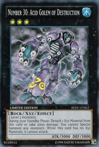 Number 30: Acid Golem of Destruction - REDU-ENSE2 Super Rare Limited Edition
