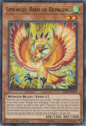 Simorgh, Bird of Bringing - RIRA-EN018 Rare 1st Edition