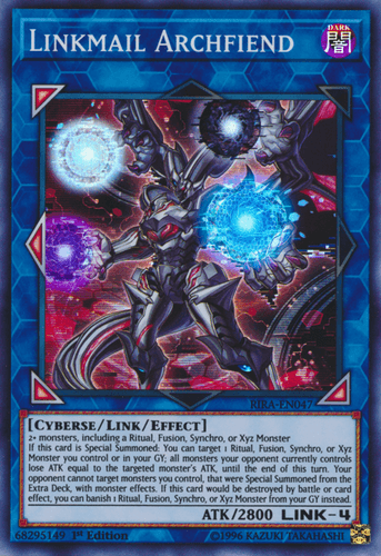 Linkmail Archfiend - RIRA-EN047 Super Rare 1st Edition