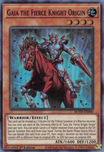 Gaia the Fierce Knight Origin - ROTD-EN000 Super Rare 1st Edition