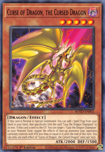 Curse of Dragon, the Cursed Dragon - ROTD-EN002 Common 1st Edition