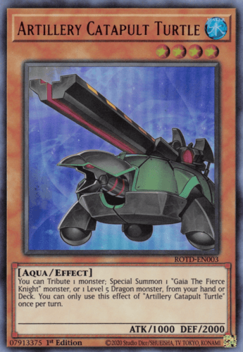 Artillery Catapult Turtle - ROTD-EN003 Ultra Rare 1st Edition