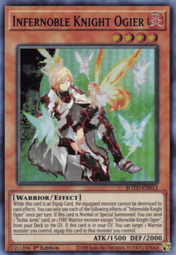Infernoble Knight Ogier - ROTD-EN013 Super Rare 1st Edition